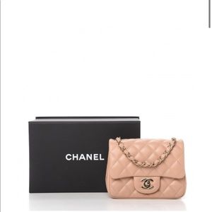 Chanel Lambskin Square Mini Flap New w/ box